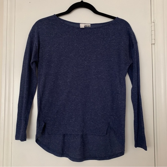 Linen Blend Heather Blue Top - Picture 1 of 4